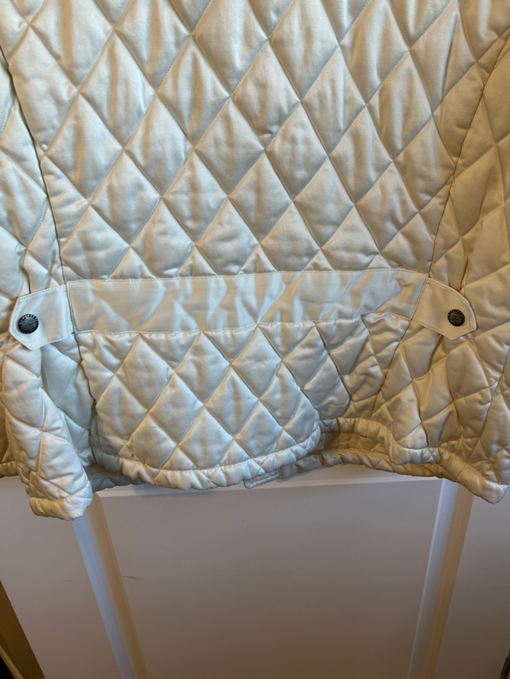 Lauren Ralph Lauren Cream Quilted Puffer Jacket with Corduroy Collar #052 - Picture 12 of 14
